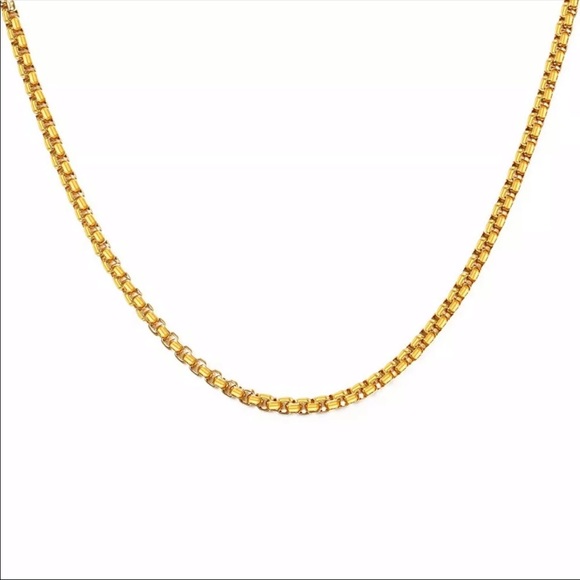 Stainless Steel Golden Tone Link Chain Necklace, nice Necklace, cute Necklace - Picture 2 of 3